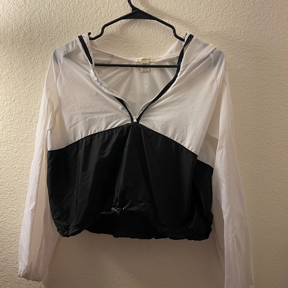 white windbreaker jacket